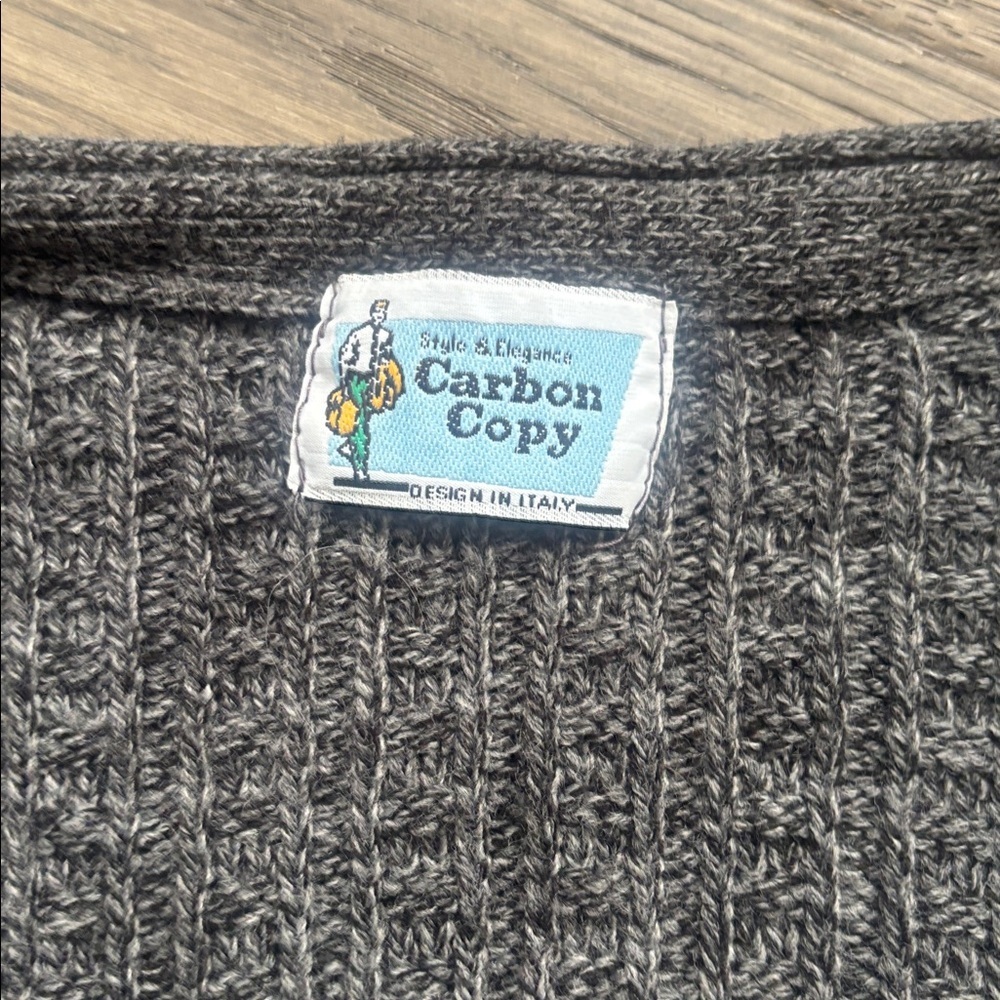 Carbon Copy | Vintage Grey Knit Button Cardigan Sweater Size Medium - Picture 5 of 9